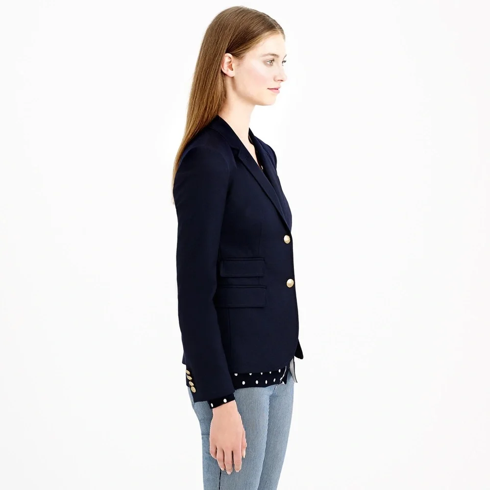 J. Crew navy wool school boy blazer